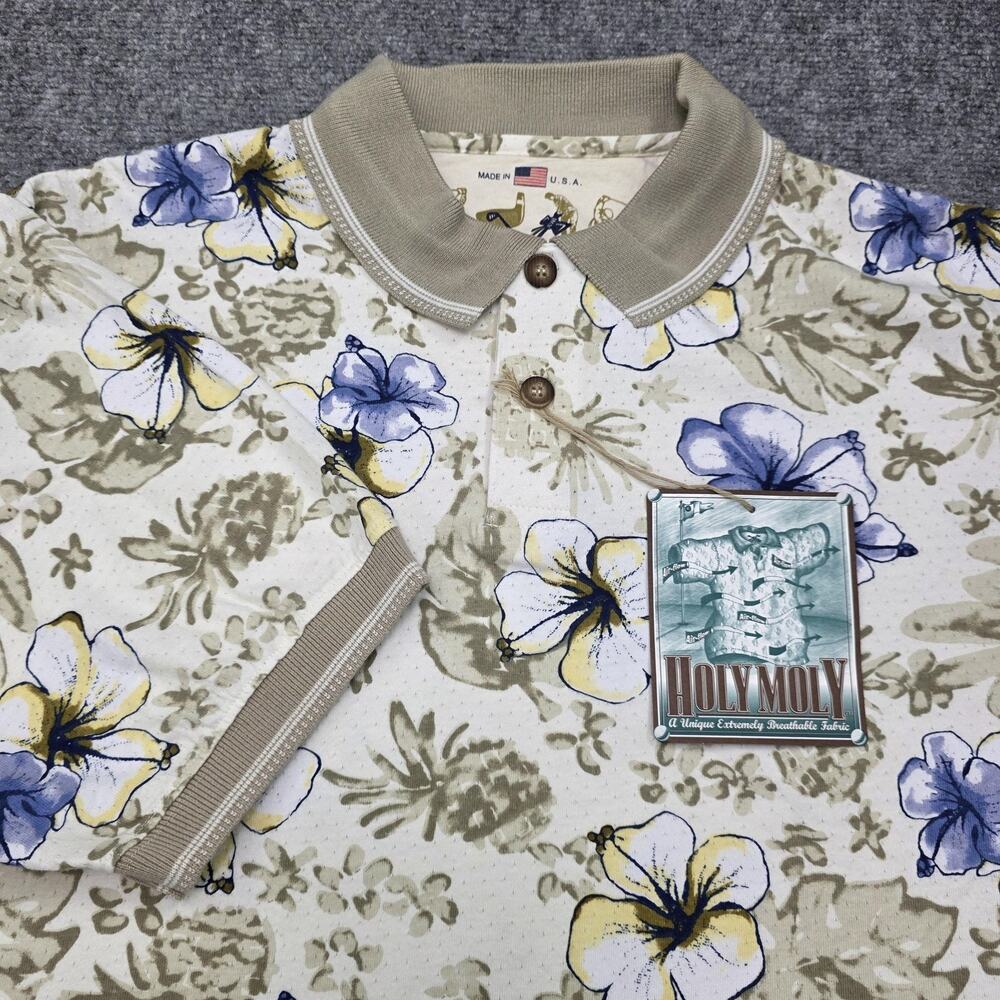 Vintage Skins Game Polo Shirt Mens Large Hawaiian Pineapple Golf Holy Moly 90s